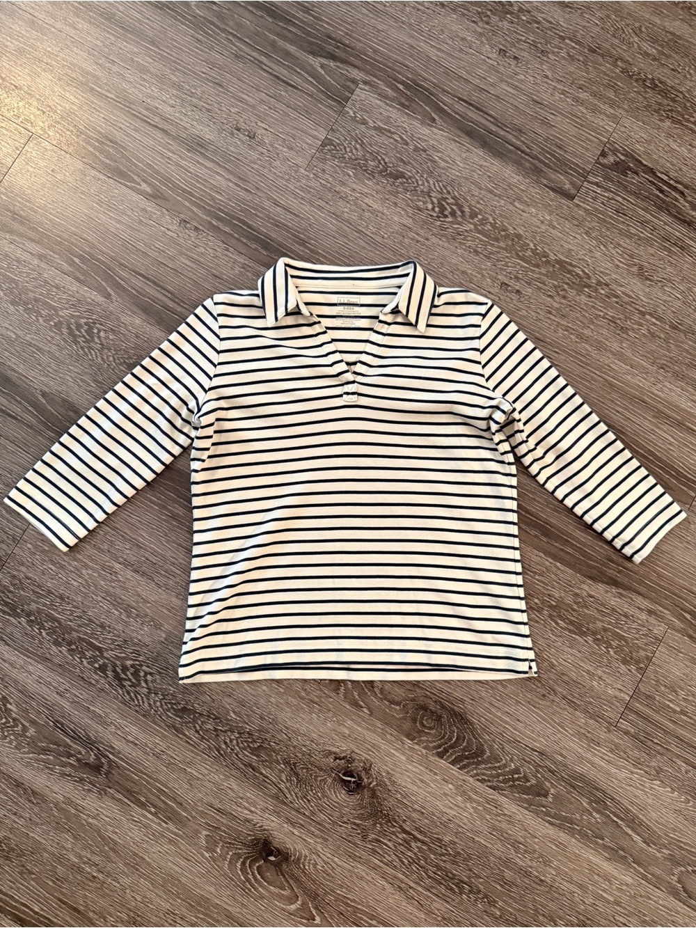 L.L.Bean three-quarter-sleeve pima cotton polo tee